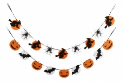 halloween pumpkin and bats hanging garland
