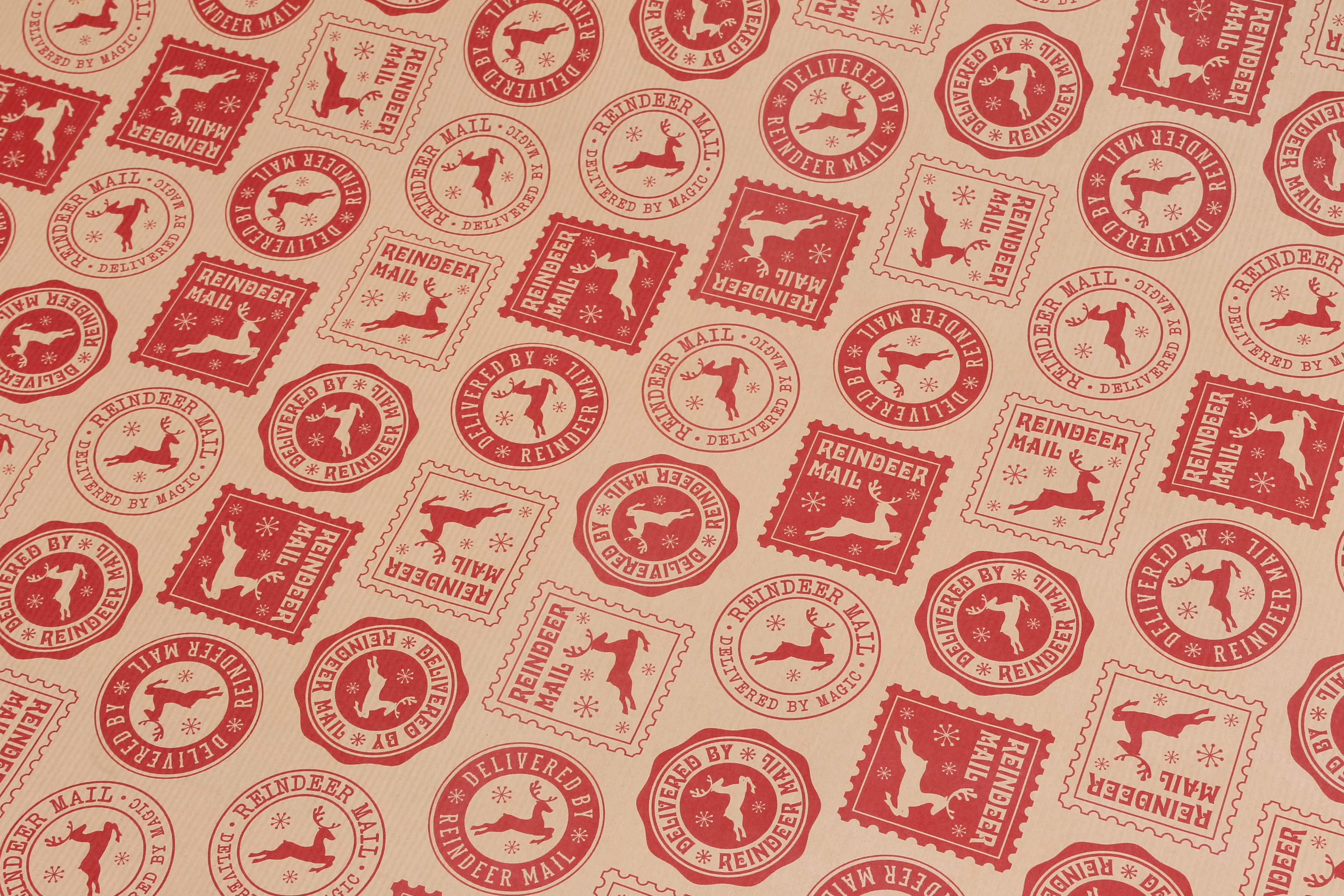 gorgeous christmas stamp patterned gift wrap