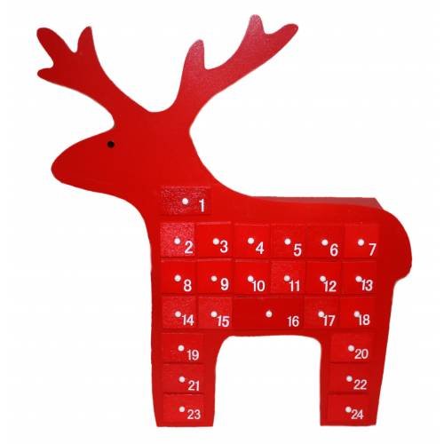 standing red reindeer advent calendar