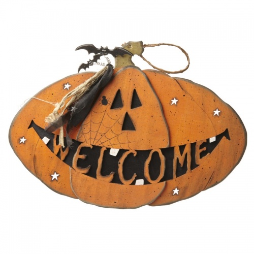 Halloween pumpkin welcome sign by Heaven Sends 