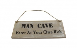 Gisela Graham Man Cave Enter at Your Own Risk Plaque
