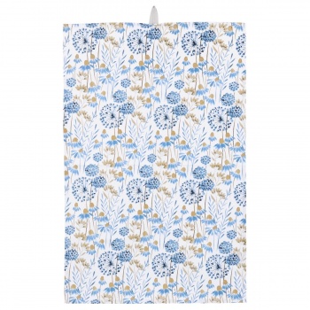 Gisela Graham Blue Meadow Design Cotton Tea Towel