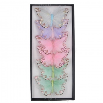 Gisela Graham Clip on Butterfly Pastel Decorations