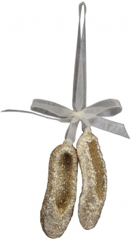 Gisela Graham Gold Glitter Ballerina Shoes Christmas Tree Decoration