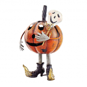 Heaven Sends Pumpkin with Skeleton Tea Light Holder Halloween Decoration