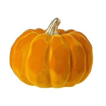 Heaven Sends Large Orange and Gold Ceramic Pumpkin Halloween Decoration