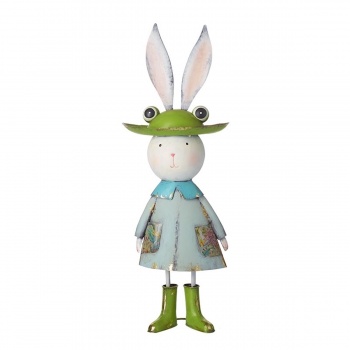 Heaven Sends Metal Rabbit in Frog Hat Ornament