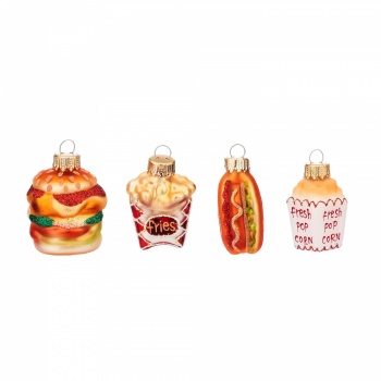 Sass and Belle Set of 4 Fast Food Shaped Baubles
