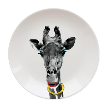 Mustard Novelty Giraffe Design Party Animal Plate