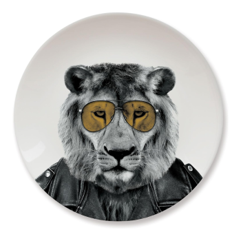 Mustard Novelty Lion Design Party Animal Plate