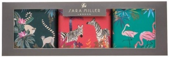 Sara Miller Set of Three Square Jungle Design Canisters