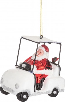 Sass & Belle Santa in Golf Buggy Christmas Tree Decoration