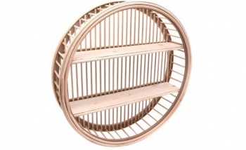 Sifcon Round Rattan Two Tier Wall Shelf