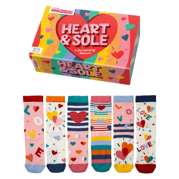 United Oddsocks Heart & Sole 6 Heartwarming Gift Boxed Socks