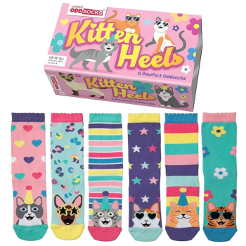 United Oddsocks Kitten Heels Children's Cat Gift Boxed Socks