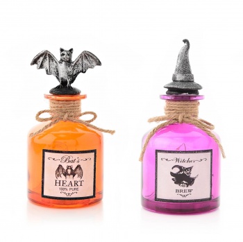 Hocus Pocus Novelties Set of Two Light Up Halloween Bottles