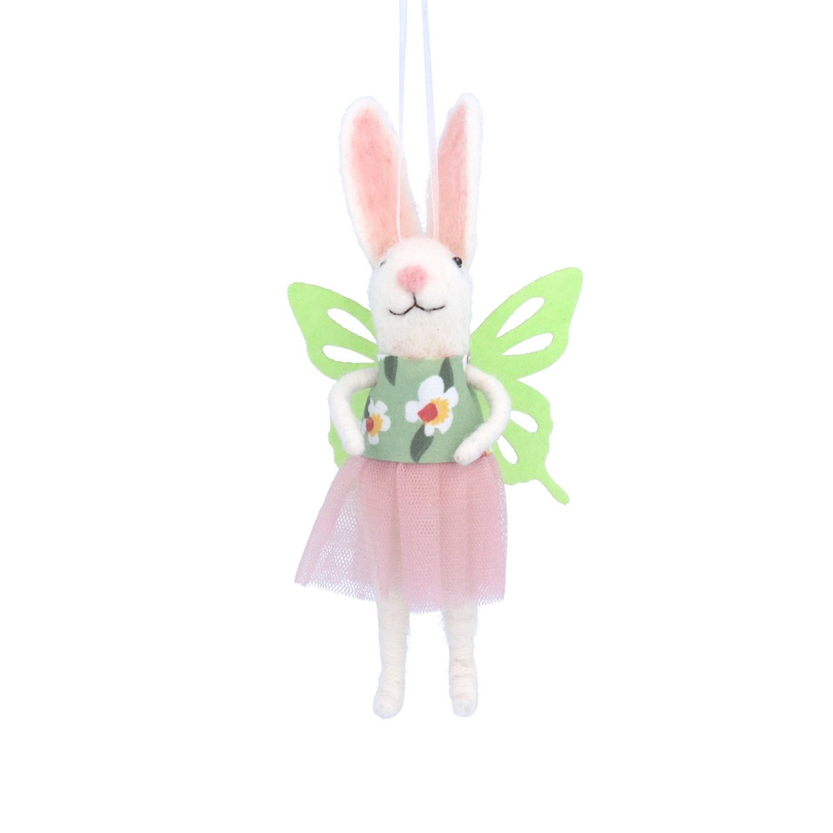 Gisela Graham Felt Bunny with Butterfly Wings Easter Decoration