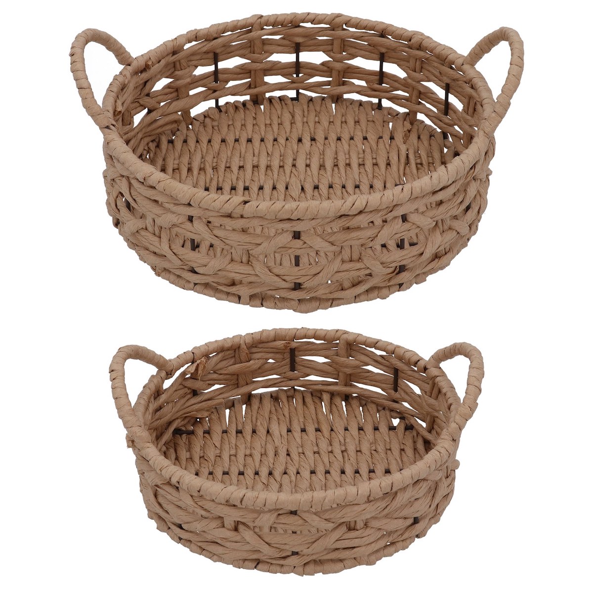 Sifcon Set of 2 Natural Rattan Trays with Handles