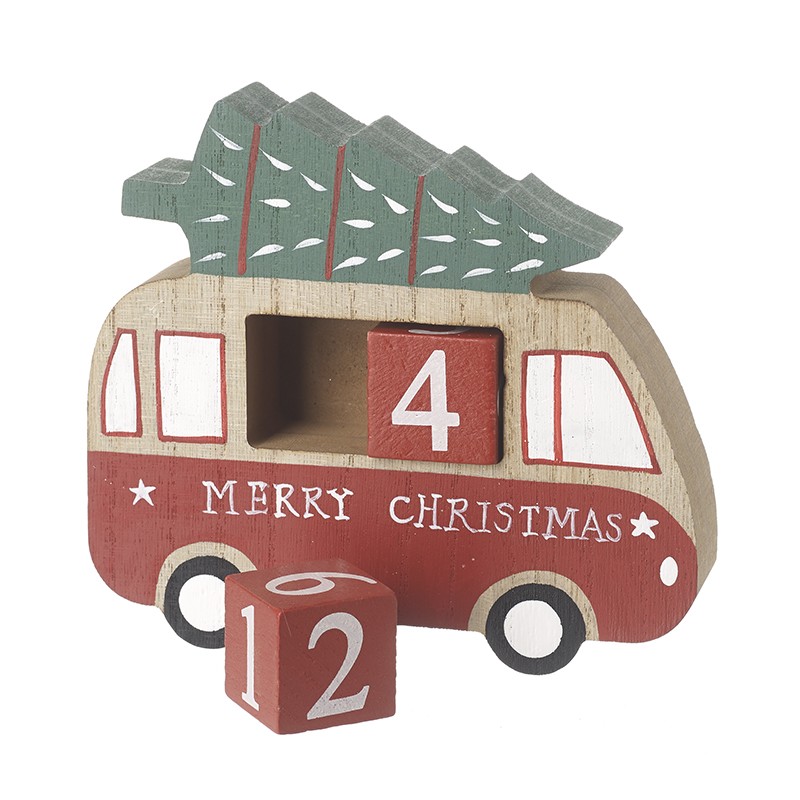 Heaven Sends Wooden Caravan Christmas Countdown Blocks