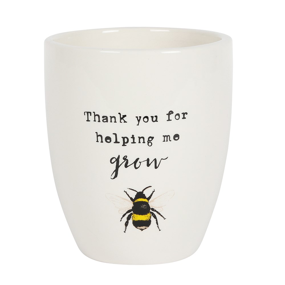 Something Different Thank You For Helping Me Grow Bee Themed Plant Pot