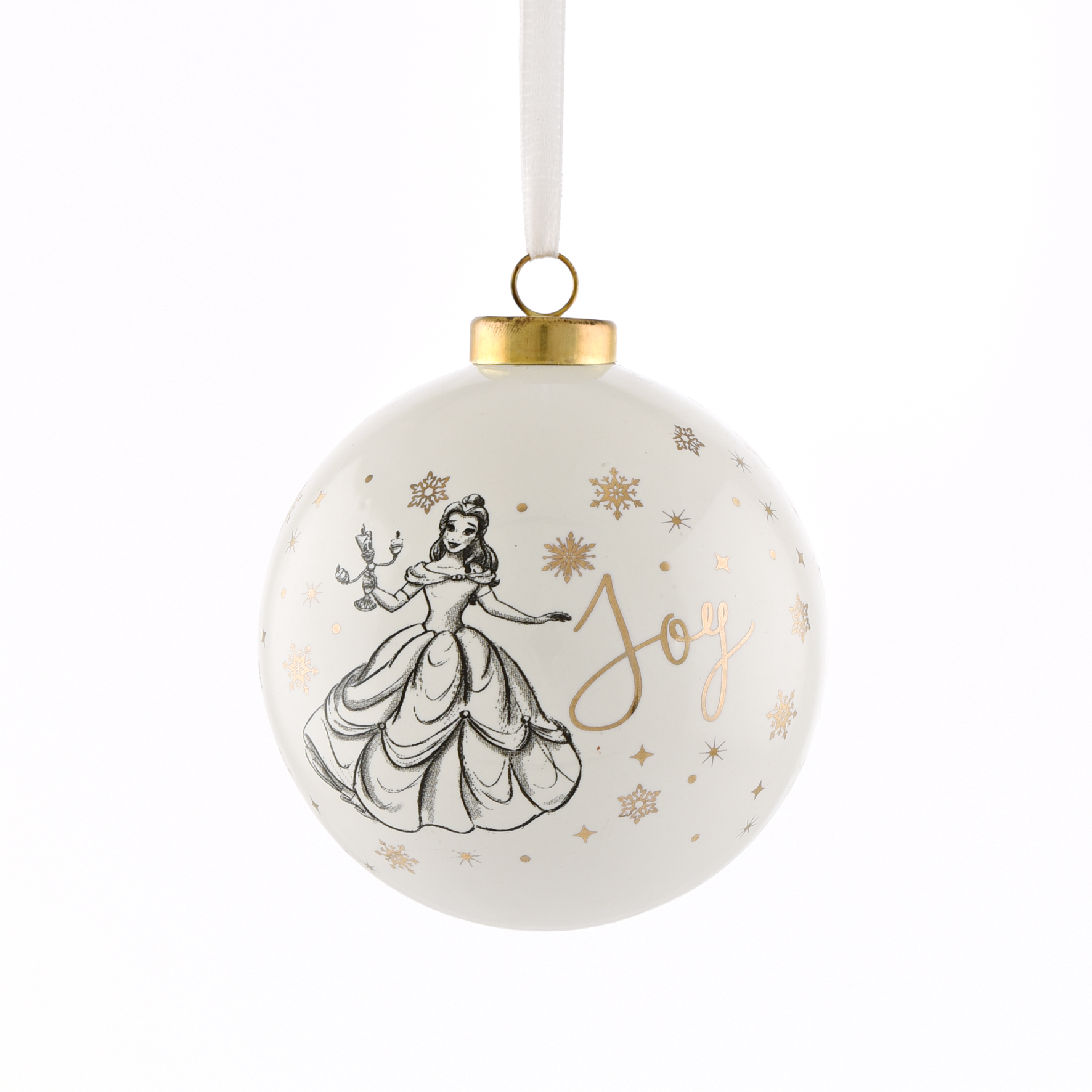 Widdop Ceramic Beauty and the Beast Belle Christmas Bauble