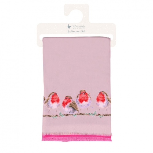 Wrendale Designs Robin Design Winter Scarf with Gift Bag