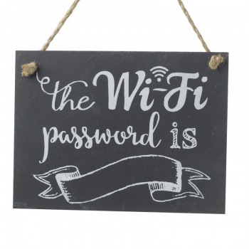 Heaven Sends Slate Wifi Password Hanging Plaque