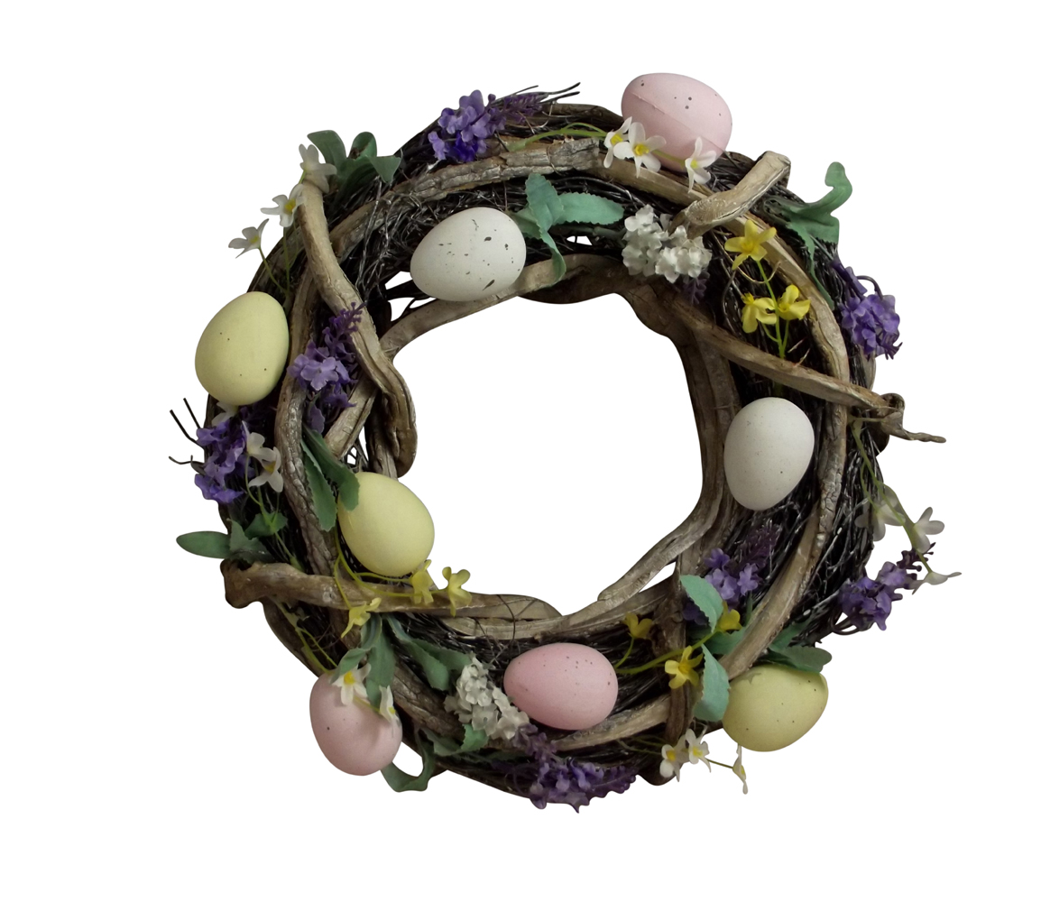multicoloured egg easter wreath