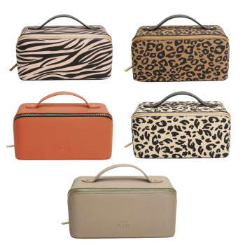 Alice Wheeler Bee Train Case – Ausklappbarer Kosmetikkoffer In Orange Mit Bienen-Design