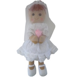 Powell Craft Childrens Fabric Rag Doll - Bride Design