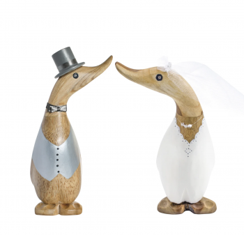 DCUK Natural Wooden Wedding Ducklings - Mr and Mrs