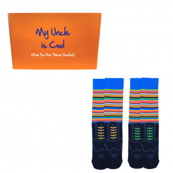 Cool Uncle Gift Set - Two Pairs of Novelty Brogue Socks for Men