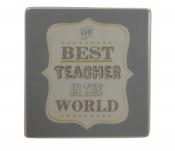 Gisela Graham Best Teacher Ceramic Coaster Gift