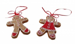 Gisela Graham Gingerbread Boy and Girl Christmas Decorations