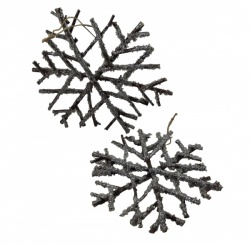 Gisela Graham Set of 2 Christmas Twig Snowflakes