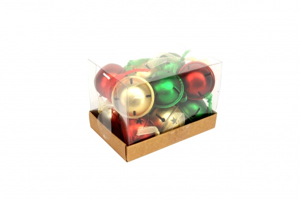 Gisela Graham Red, Green and Gold Jingle Bell Box of 12