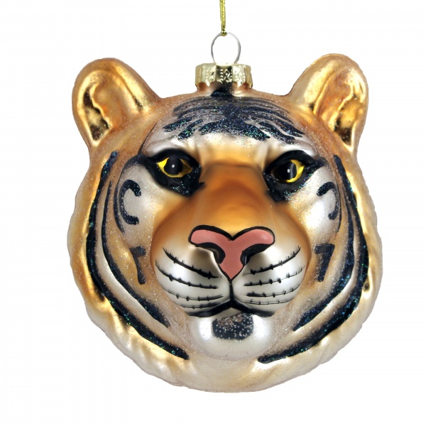 Gisela Graham Glittery Tiger Hanging Christmas Decoration