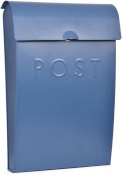 Garden Trading Cove Blue Steel Post Box with Lock