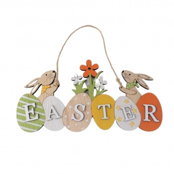 Giftware Trading Rustic Wooden Easter Hanging Sign