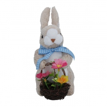 Gisela Graham Bristle Bunny with Basket Easter Decoration