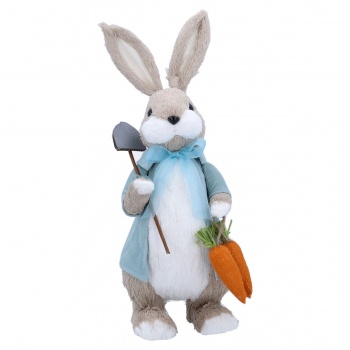Gisela Graham Bristle Rabbit with Spade Easter Decoration