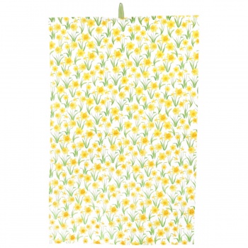 Gisela Graham Daffodil Design Fabric Tea Towel