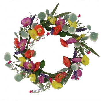 Gisela Graham Multicoloured Floral Spring Wreath