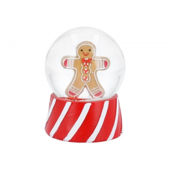 Gisela Graham Gingerbread Themed Snow Globe Christmas Decoration
