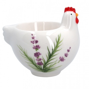 Gisela Graham Ceramic Lavender Design Chicken Easter Egg Cup