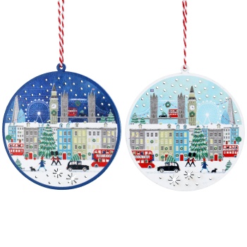 Boule De Noël Big Ben Gisela Graham - Décoration En Verre Haute 13 Cm, Thème Londres - 12