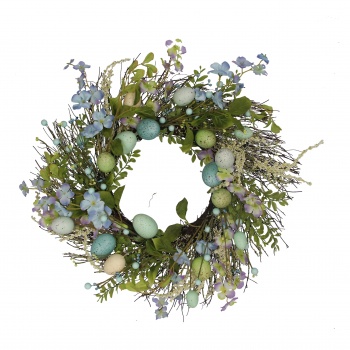 Gisela Graham Faux Pastel Easter Egg Twig Wreath