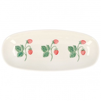 Gisela Graham Strawberry Design Stoneware Oval Plate
