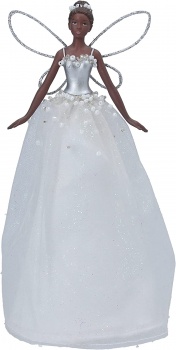 Gisela Graham Fairy In White Dress Christmas Tree Topper