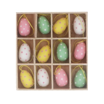 Gisela Graham Glass Feather & Gold Eggs – Hanging Easter Decorations – Set Of Ornaments